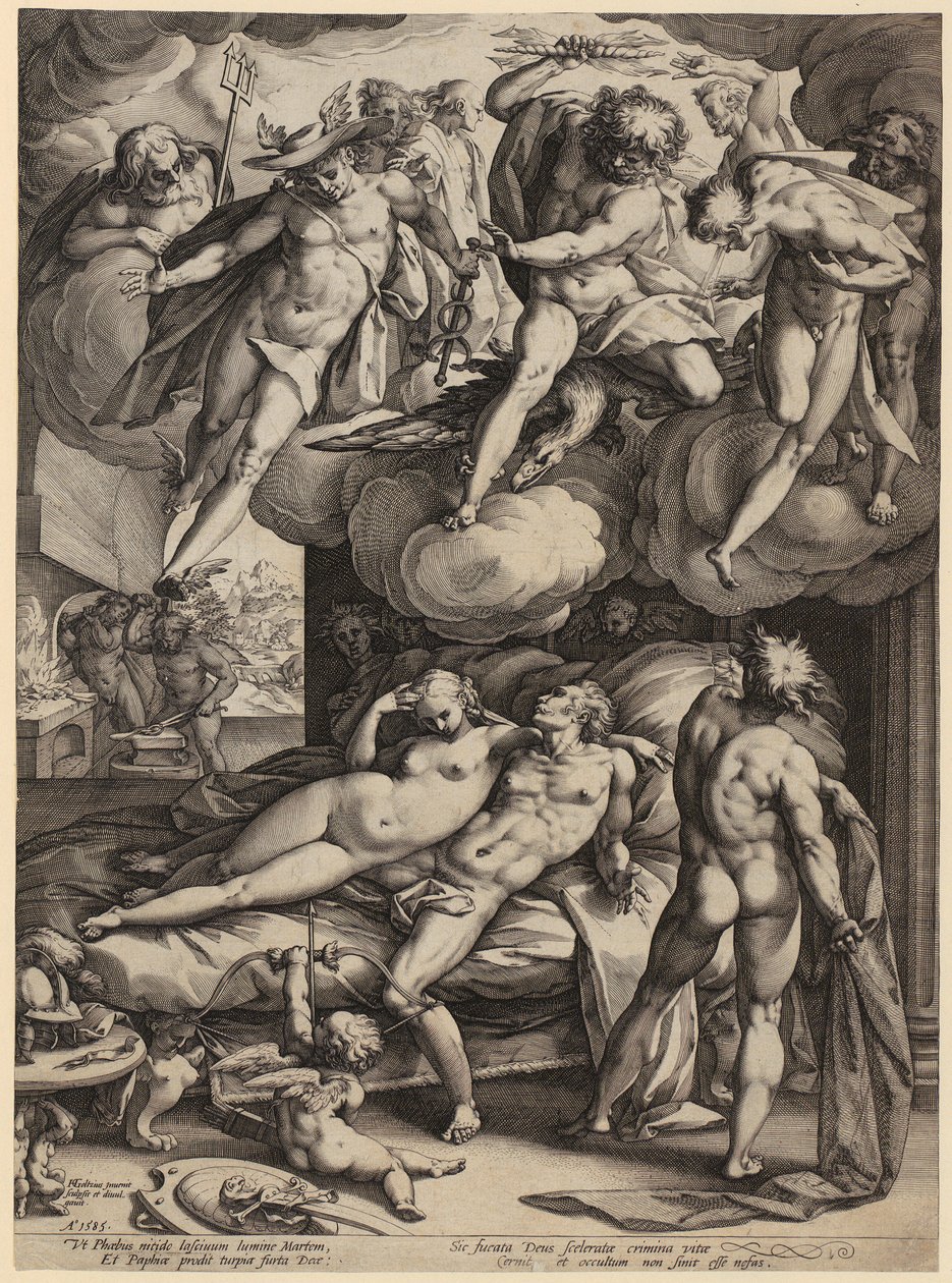 Svatá rodina s Janem Křtitelem jako chlapcem, list č. 6 ze série „Život Panny Marie“ od Hendrick Goltzius