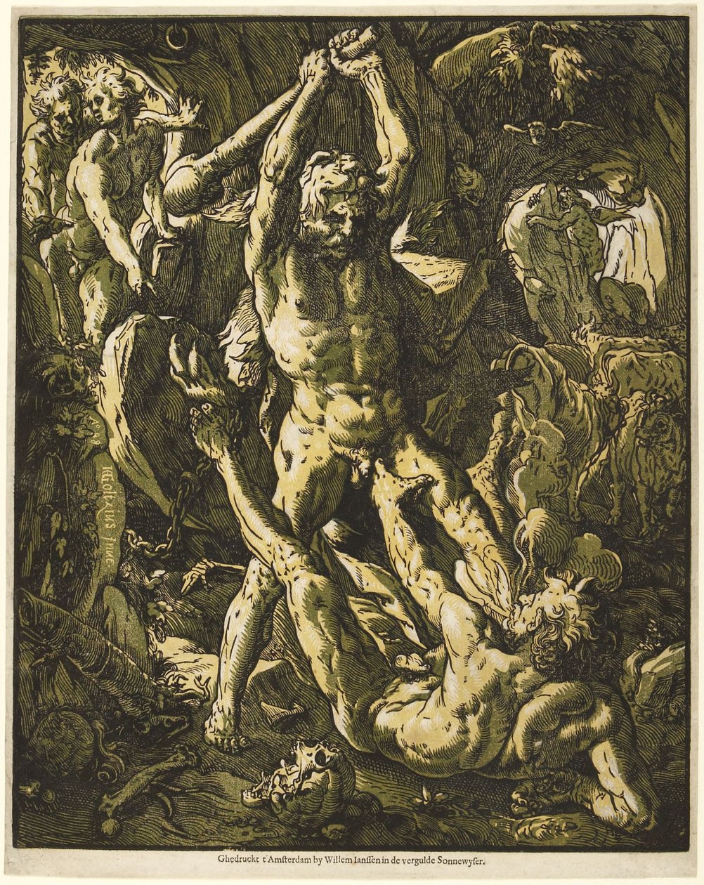Herkules zabíjející Caca od Hendrick Goltzius
