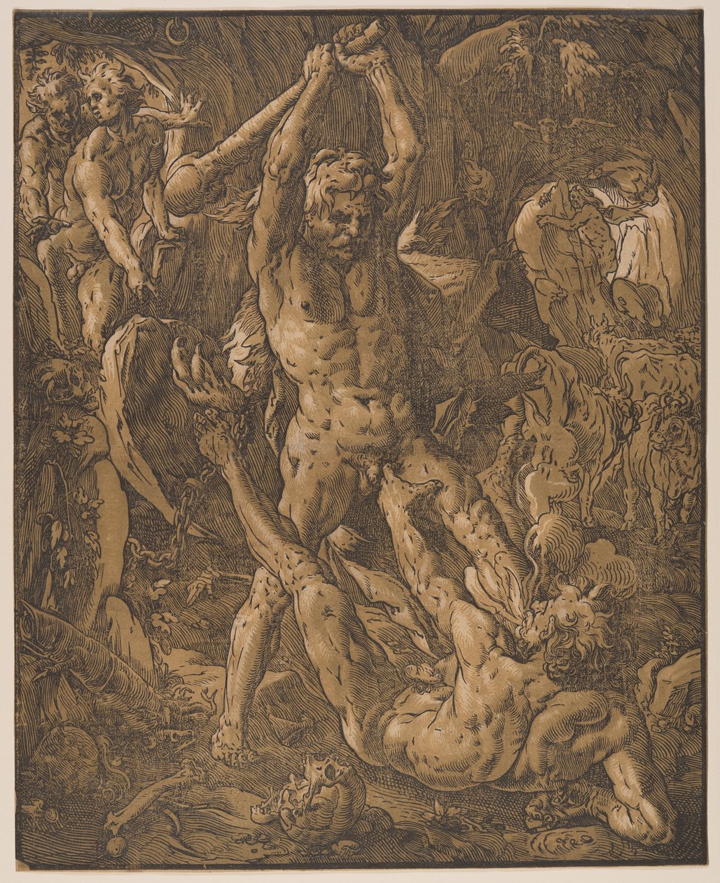 Herkules a Kakus od Hendrick Goltzius