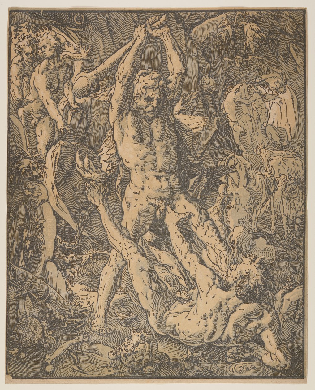 Herkules a Kakus od Hendrick Goltzius