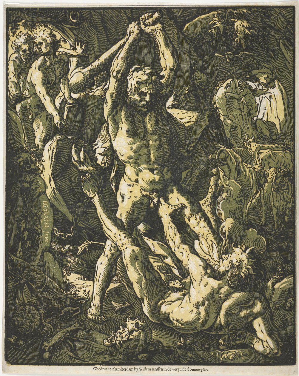Herkules a Cacus od Hendrick Goltzius