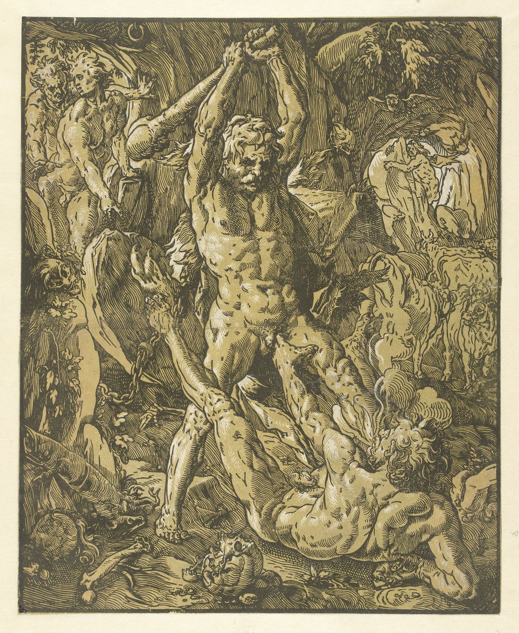 Herkules a Cacus od Hendrick Goltzius