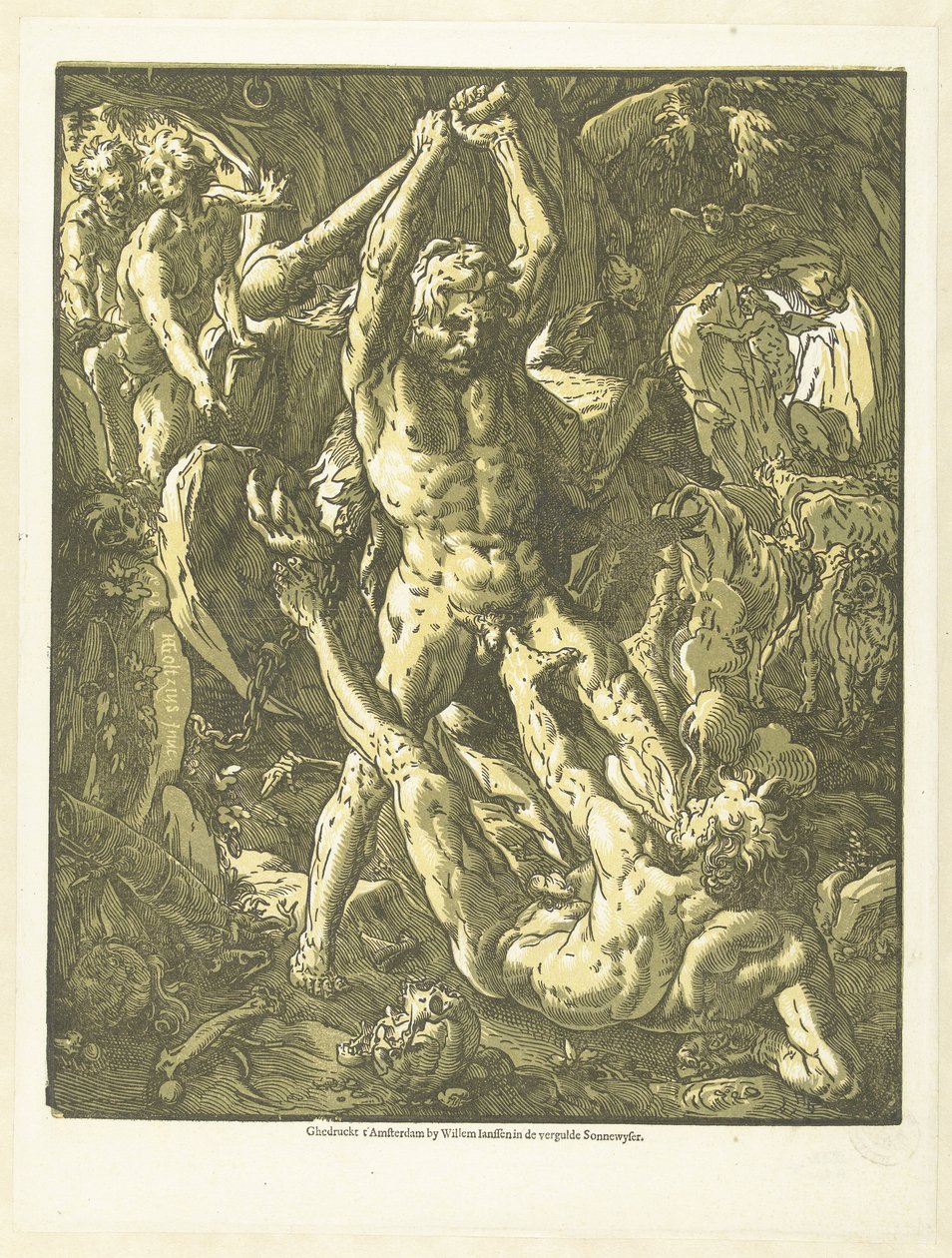 Herkules a Cacus od Hendrick Goltzius