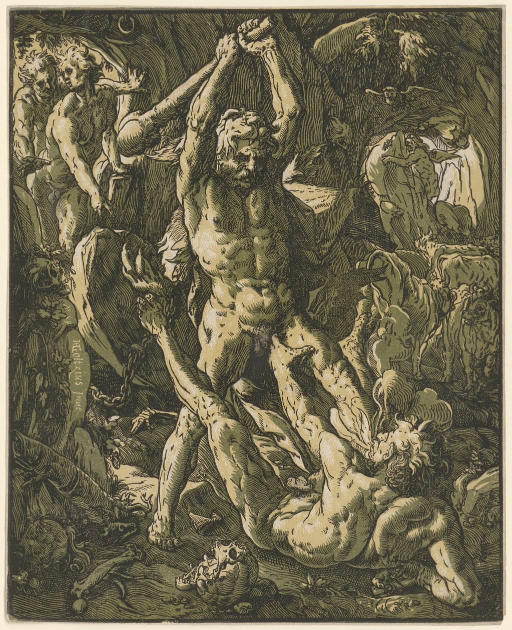 Herkules a Cacus od Hendrick Goltzius