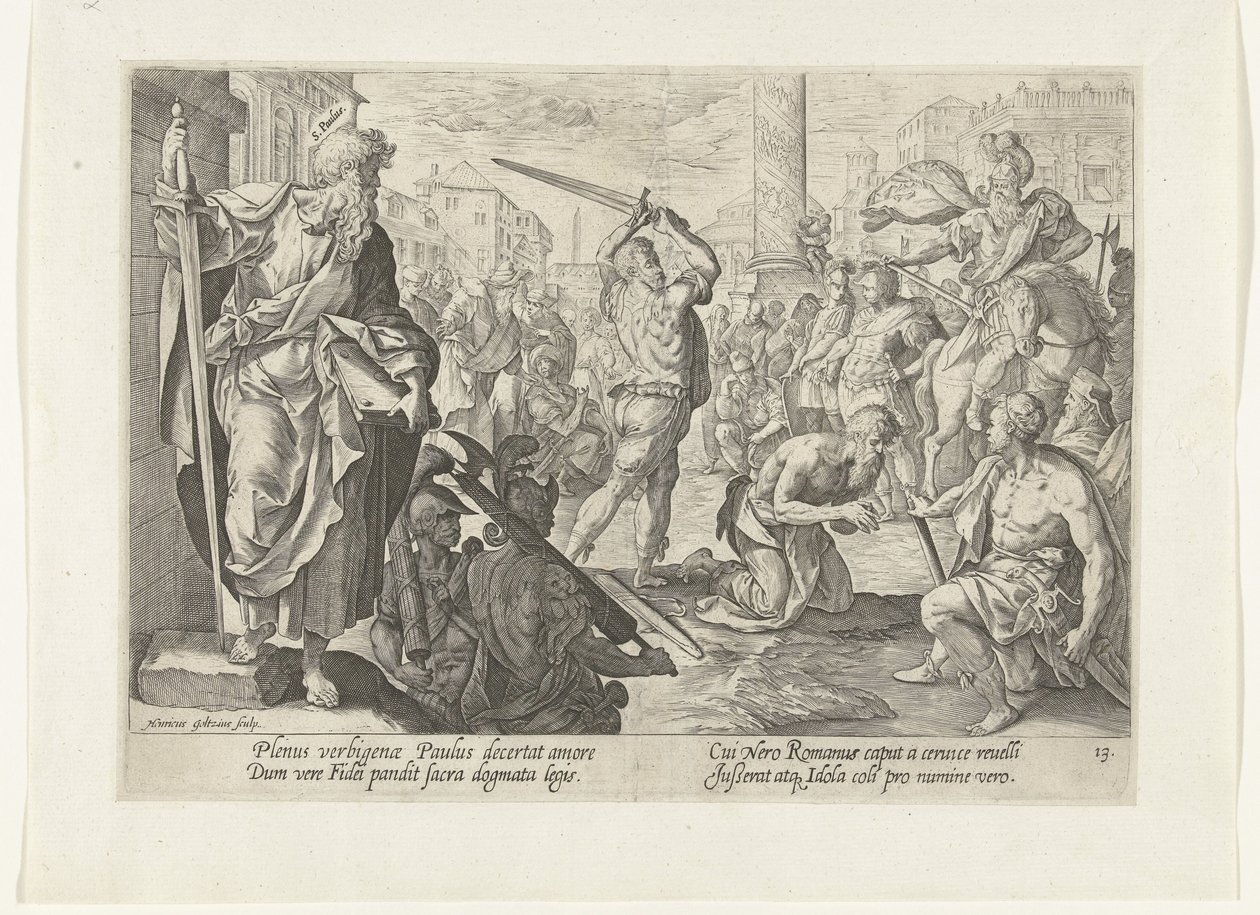 Umučení Pavla Umučení (Krista a?) Apoštolů (název série) od Hendrick Goltzius
