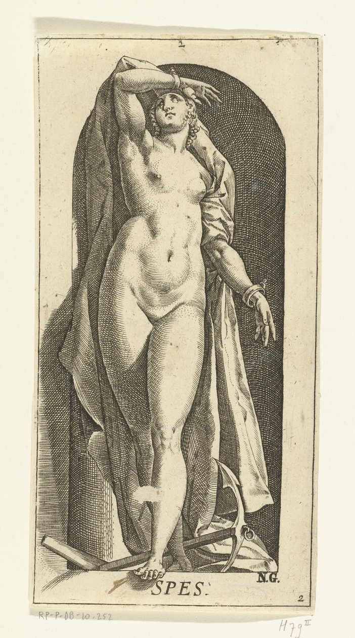 Halda Spes (název na objektu) Sedm ctností (název série) od Hendrick Goltzius