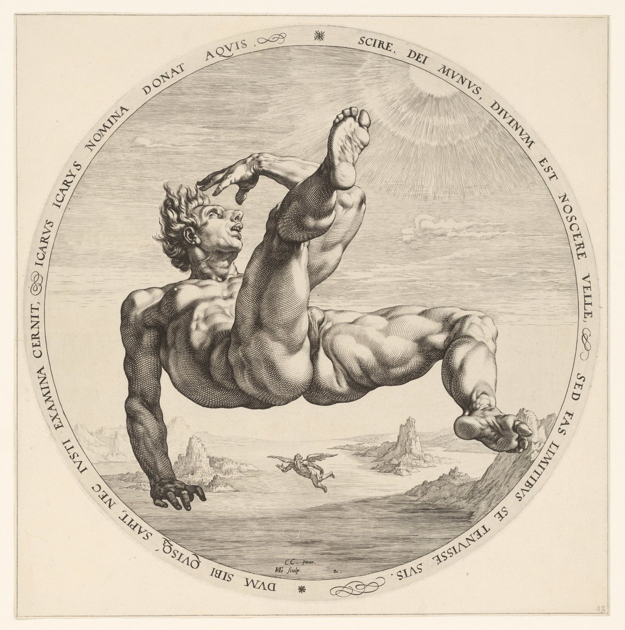 Ikar De vier vallers (název série) od Hendrick Goltzius