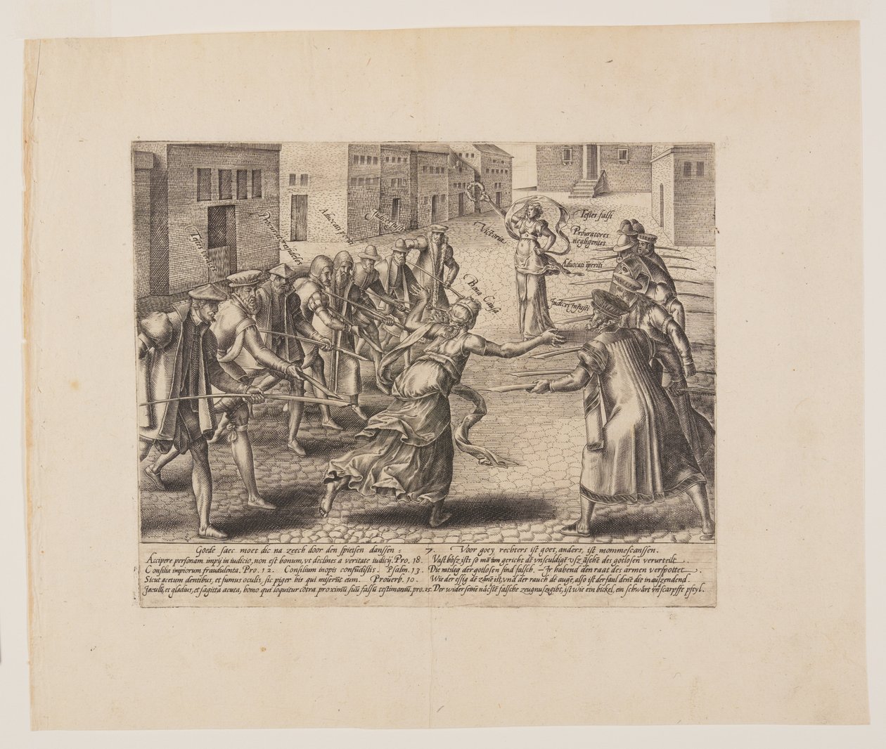 Zneuctěné soudní spory, z knihy Litis Abusus (Zneužití práva) od Hendrick Goltzius