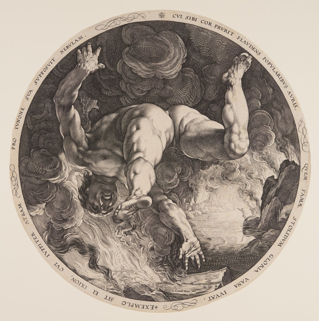 Ixion, z knihy Čtyři potupníci od Hendrick Goltzius