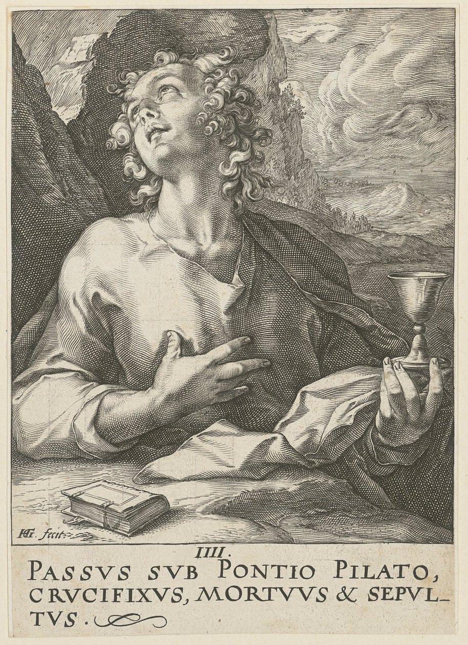 Jan, list č. 4 ze série „Kristus, dvanáct apoštolů a Pavel“ od Hendrick Goltzius