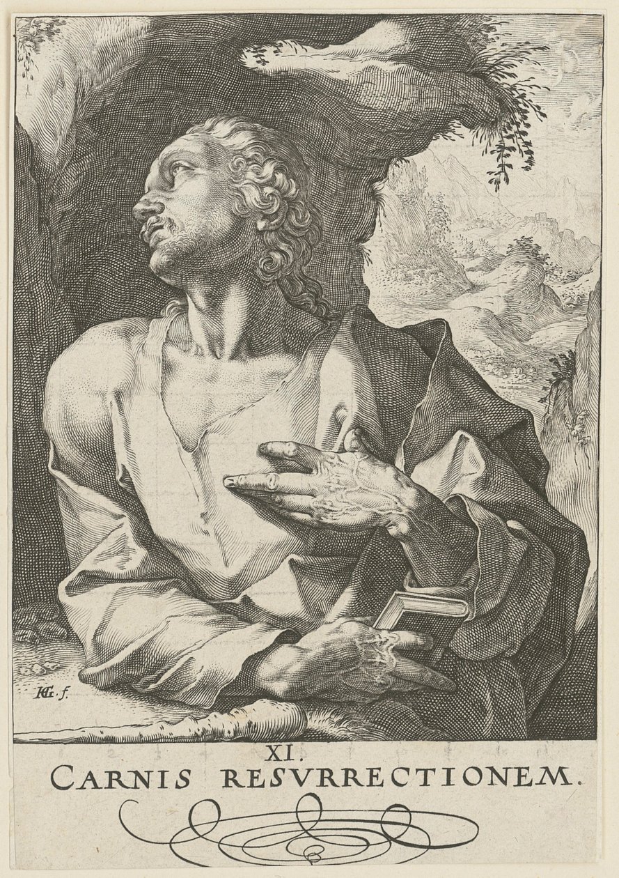 Jidáš Tadeáš, list č. 12 ze série „Kristus, dvanáct apoštolů a Pavel“ od Hendrick Goltzius