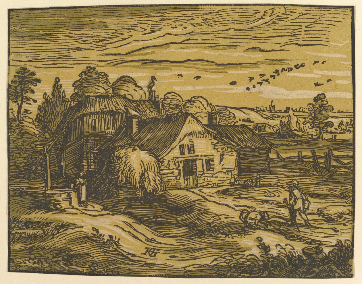 Krajina s chalupou od Hendrick Goltzius
