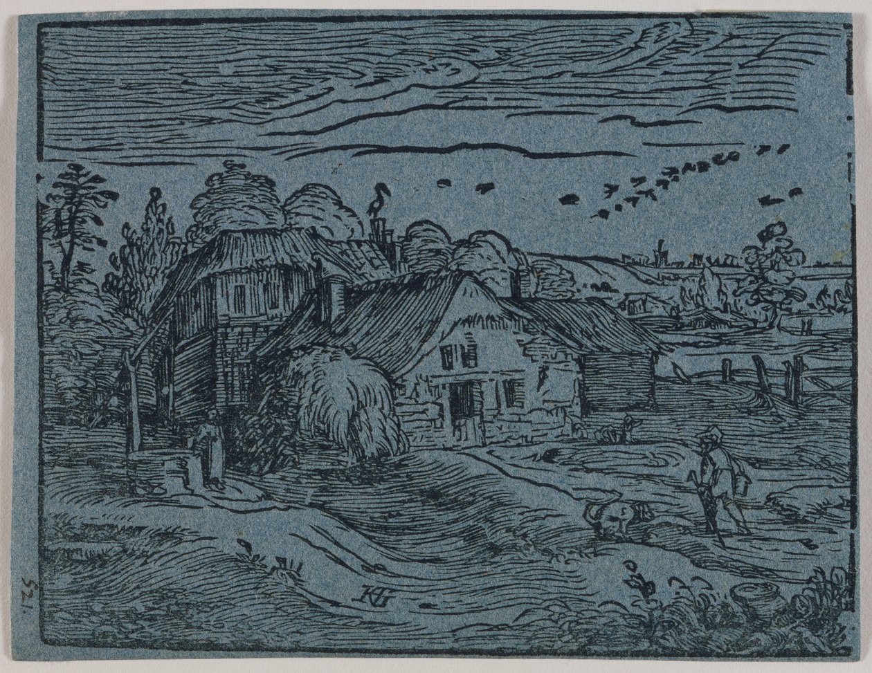 Krajina s rolnickou usedlostí od Hendrick Goltzius