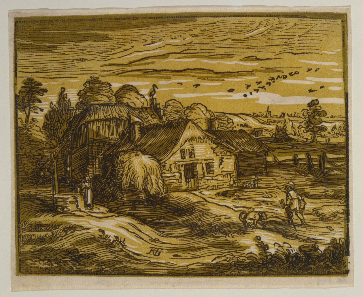 Krajina s statkem, ze série „Čtyři malé krajiny“ od Hendrick Goltzius