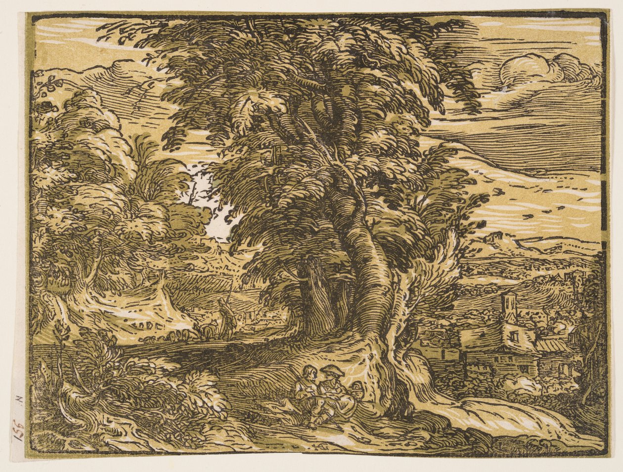 Krajina s pastýřským párem od Hendrick Goltzius