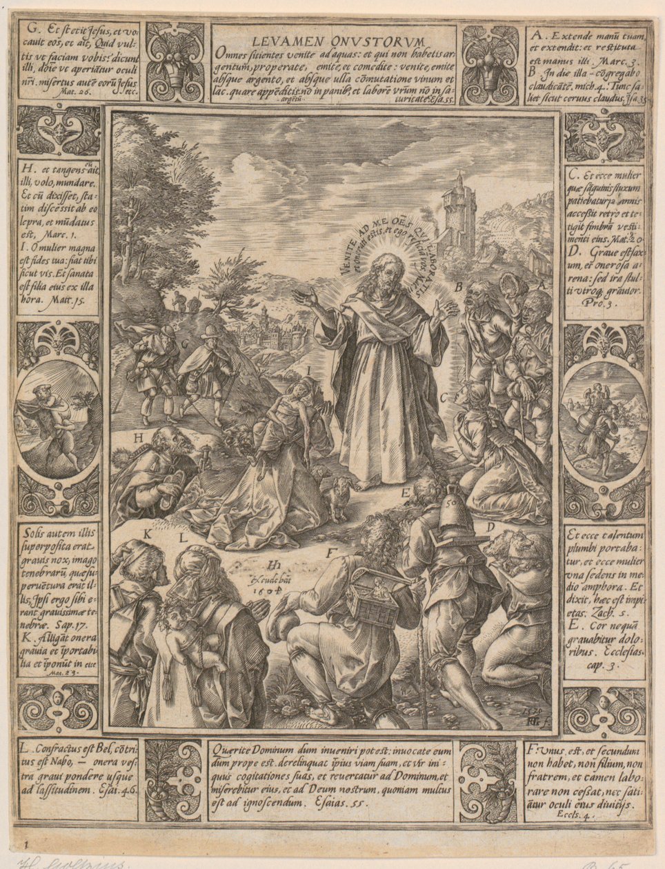 Levamen Onustrorum, list 1 ze série „Alegorie křesťanské víry“ od Hendrick Goltzius