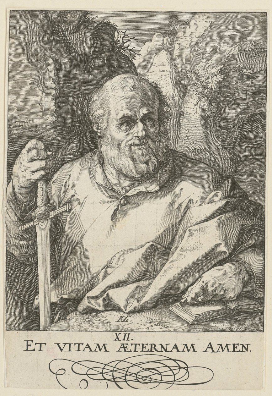 Matthias, list 13 ze série „Kristus, dvanáct apoštolů a Pavel“ od Hendrick Goltzius