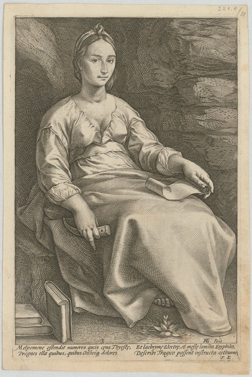 Melpomene, list č. 3 ze série „Devět múz“ od Hendrick Goltzius
