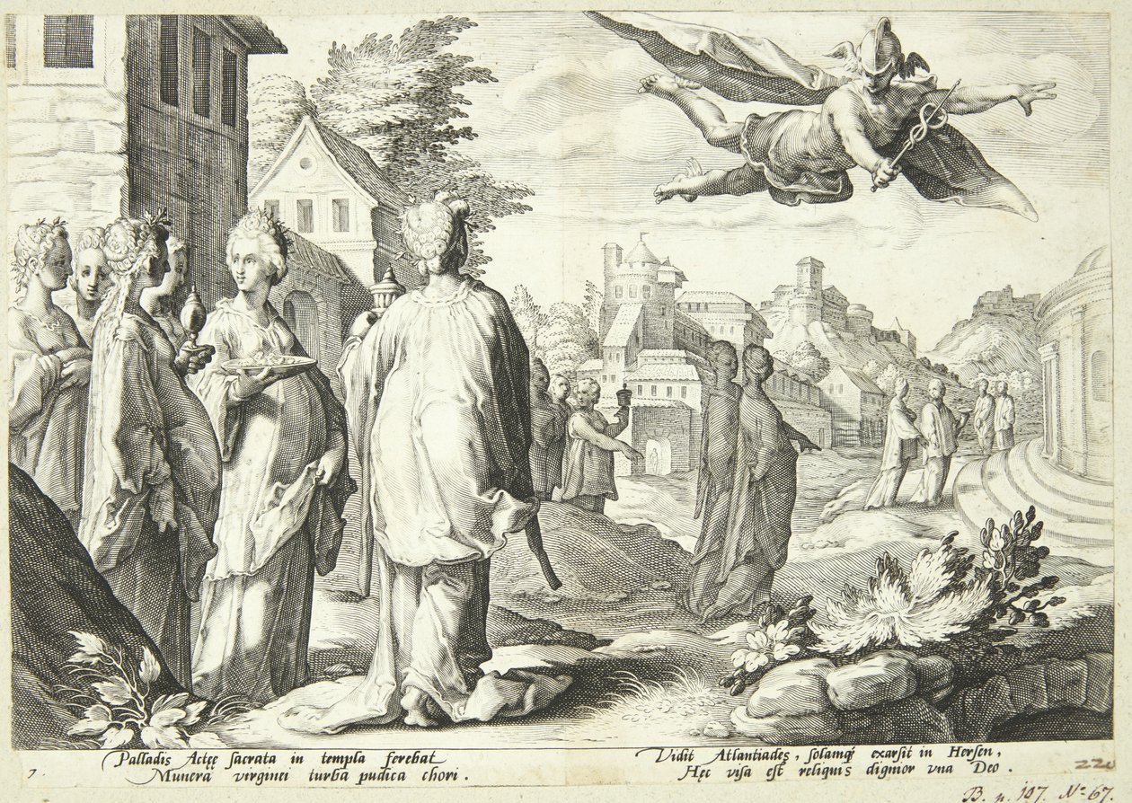 Merkur se zamiluje do Herse od Hendrick Goltzius