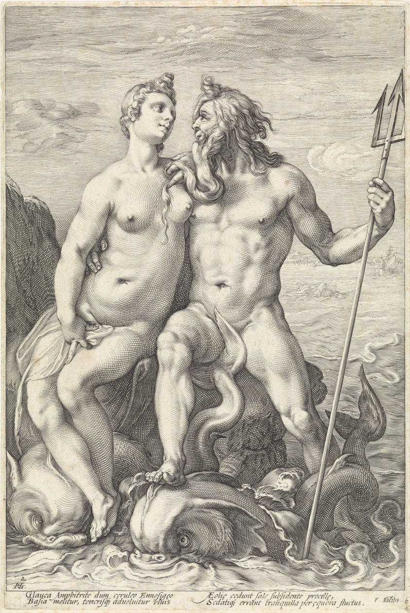 Neptun amfitrit The God Couple (název série) od Hendrick Goltzius