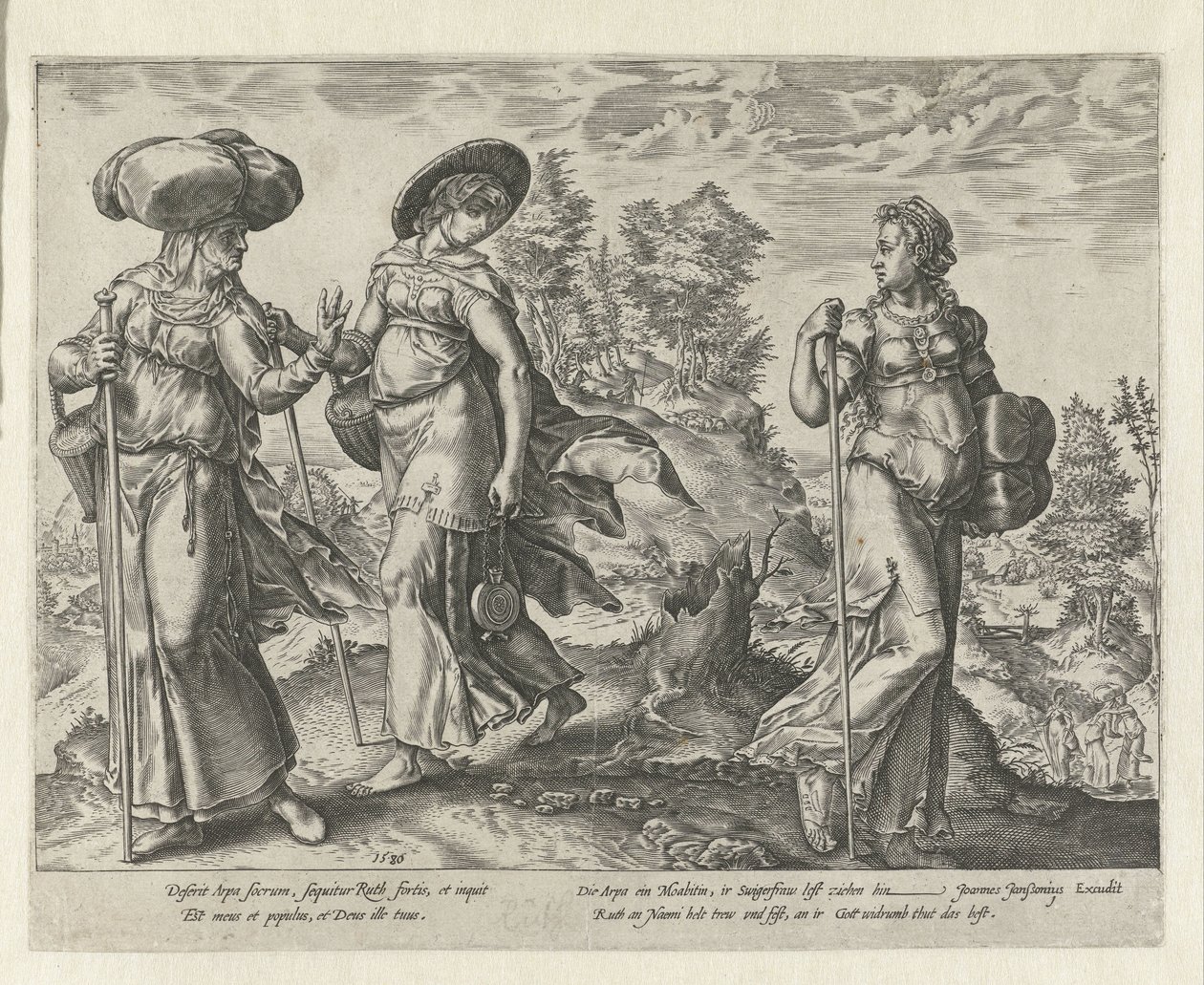 Orpa opouští Noemi a Ruth Historie Ruth (název série) od Hendrick Goltzius