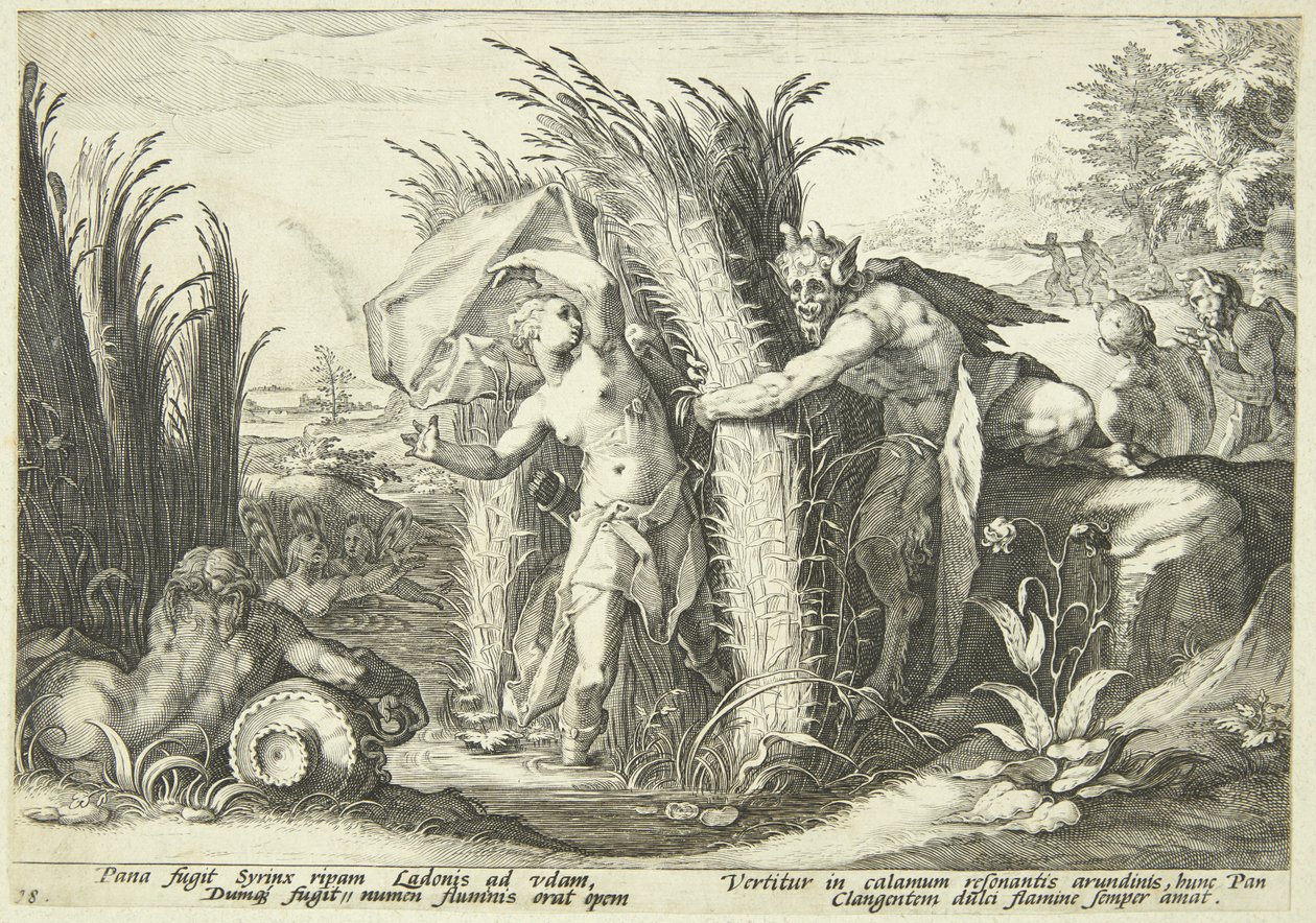 Pan a Syrinx od Hendrick Goltzius