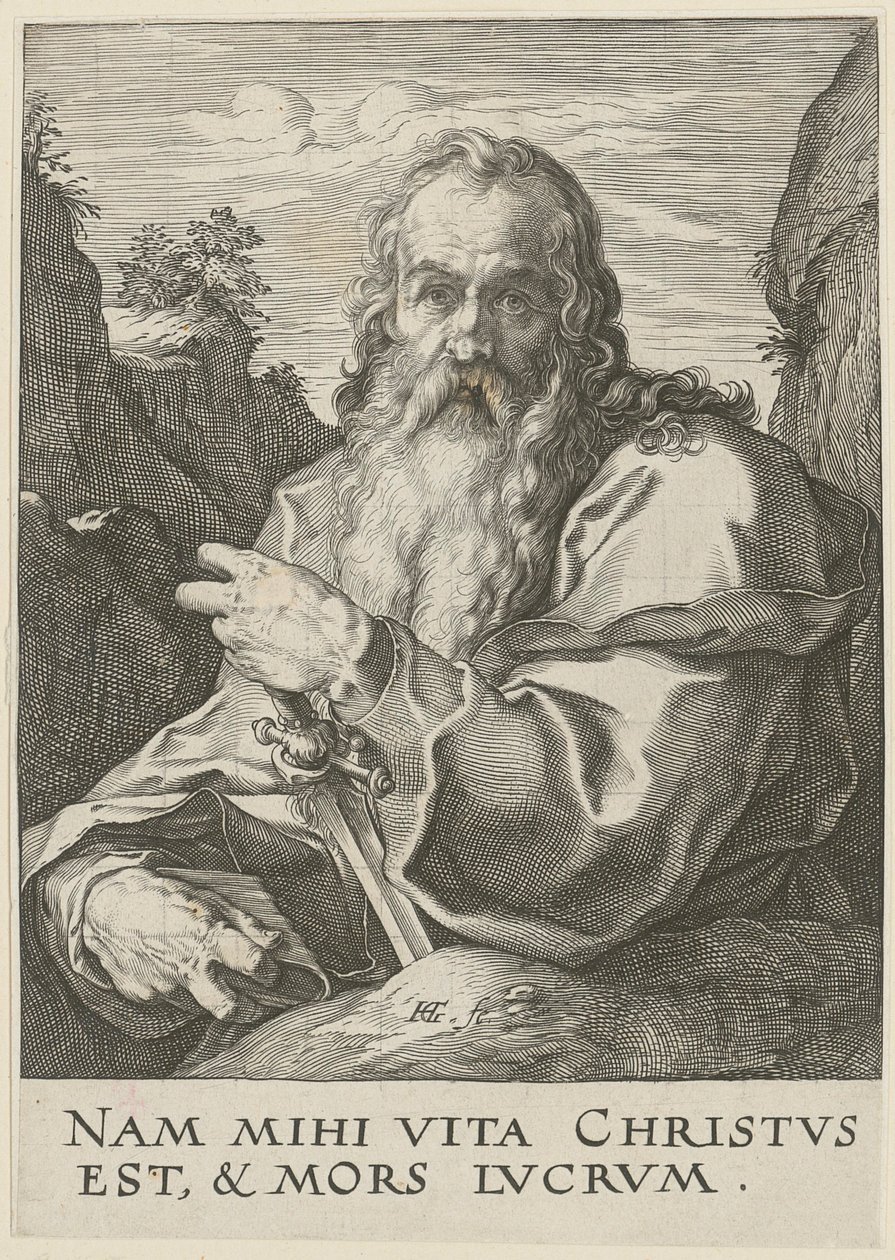 Pavel, list č. 14 ze série „Kristus, dvanáct apoštolů a Pavel“ od Hendrick Goltzius