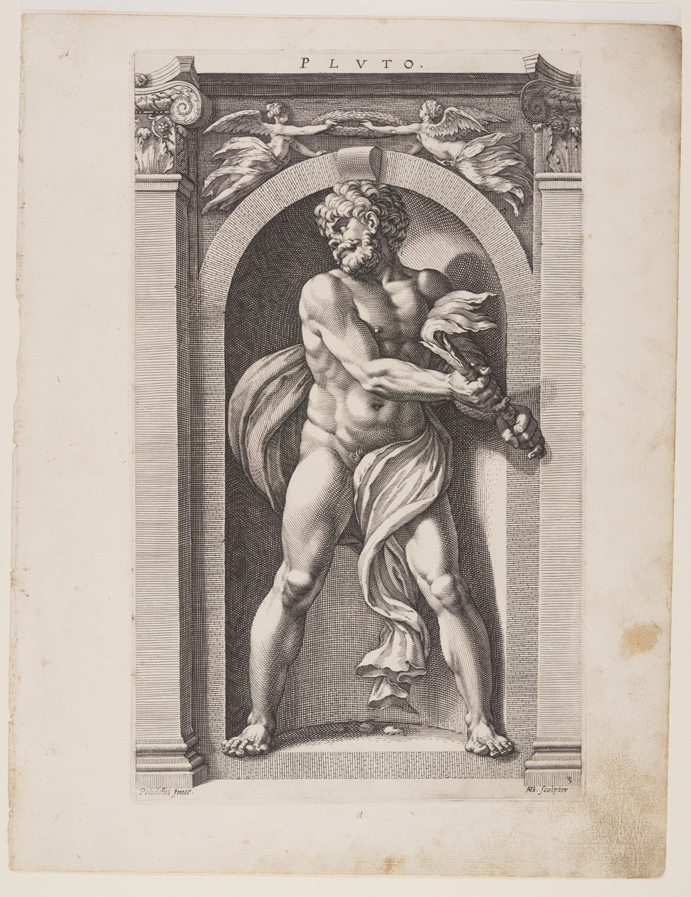 Pluto, z knihy Osm pohanských bohů od Hendrick Goltzius