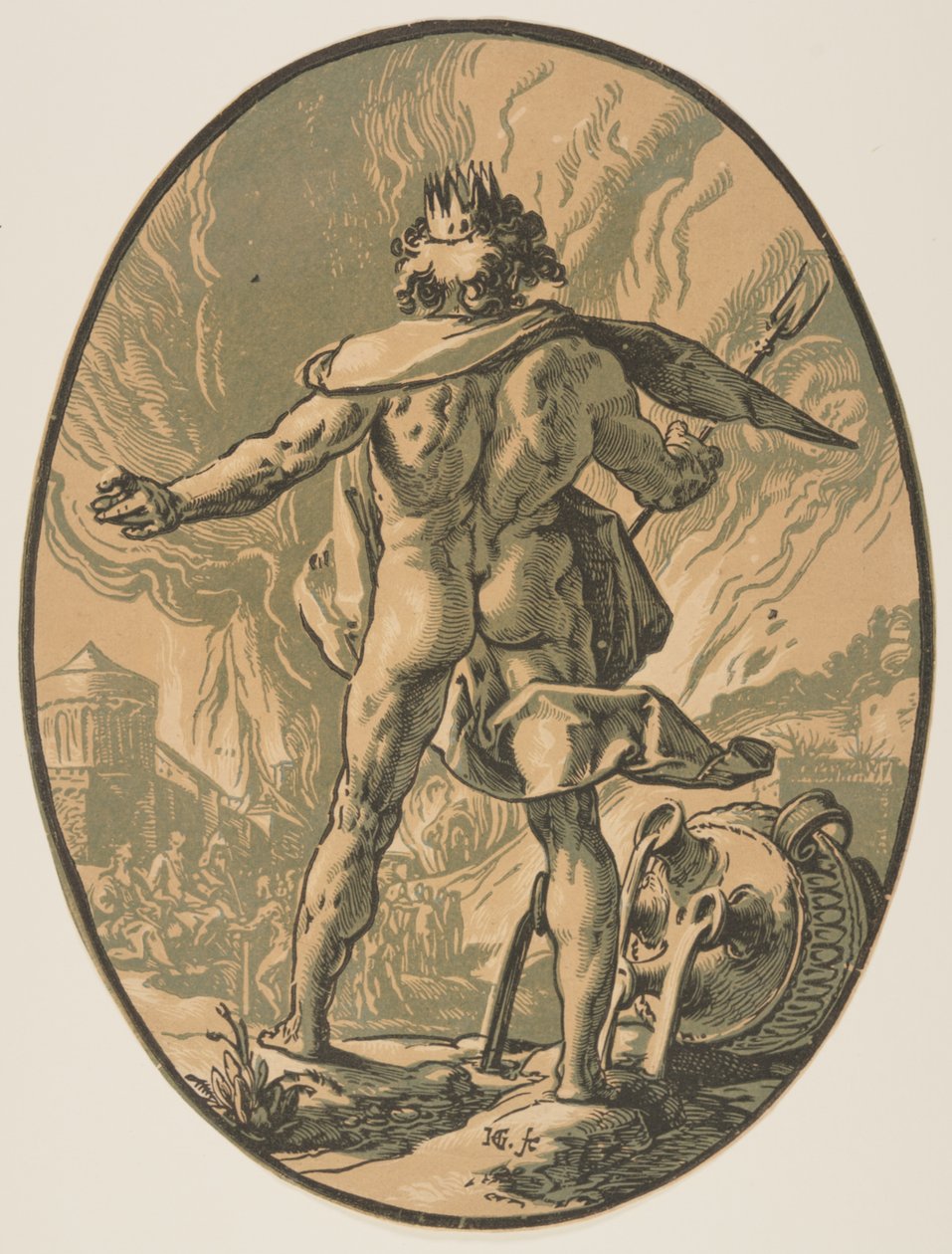 Pluto, z knihy Božstva od Hendrick Goltzius