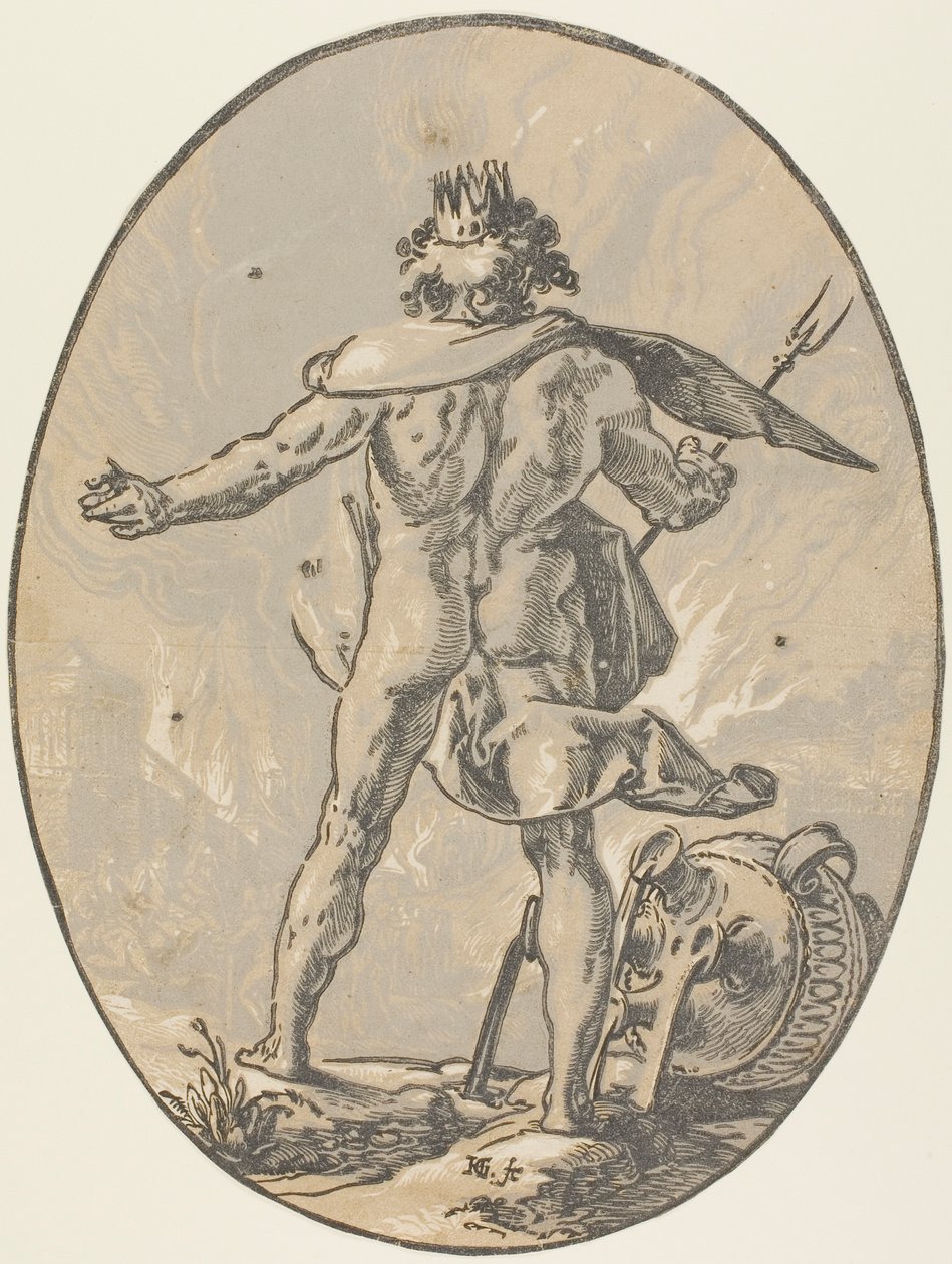 Pluto, deska čtyři od Demogorgona a Božstev od Hendrick Goltzius