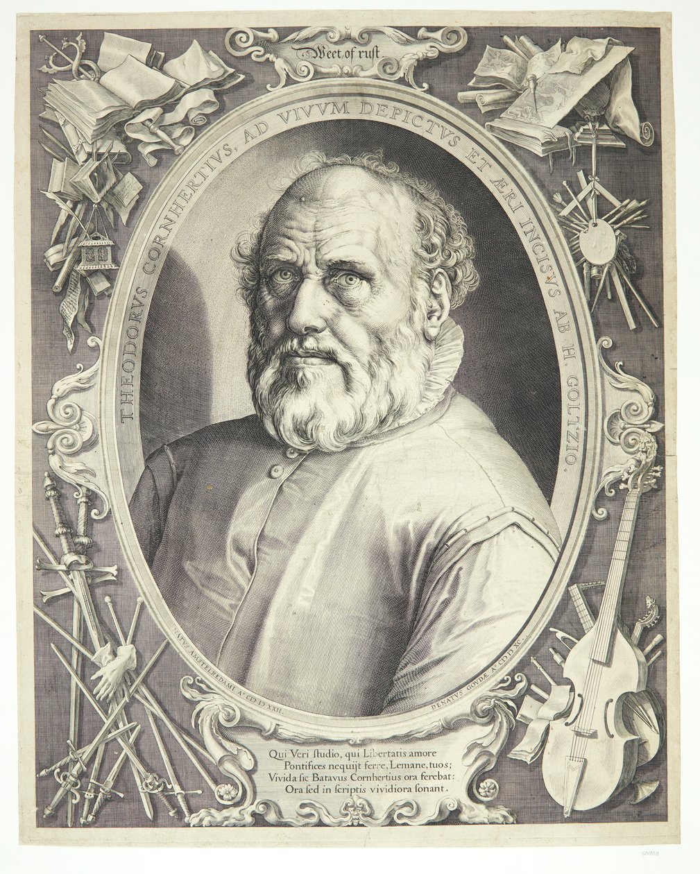 Portrét Dircka Volkertsze Coornherta od Hendrick Goltzius