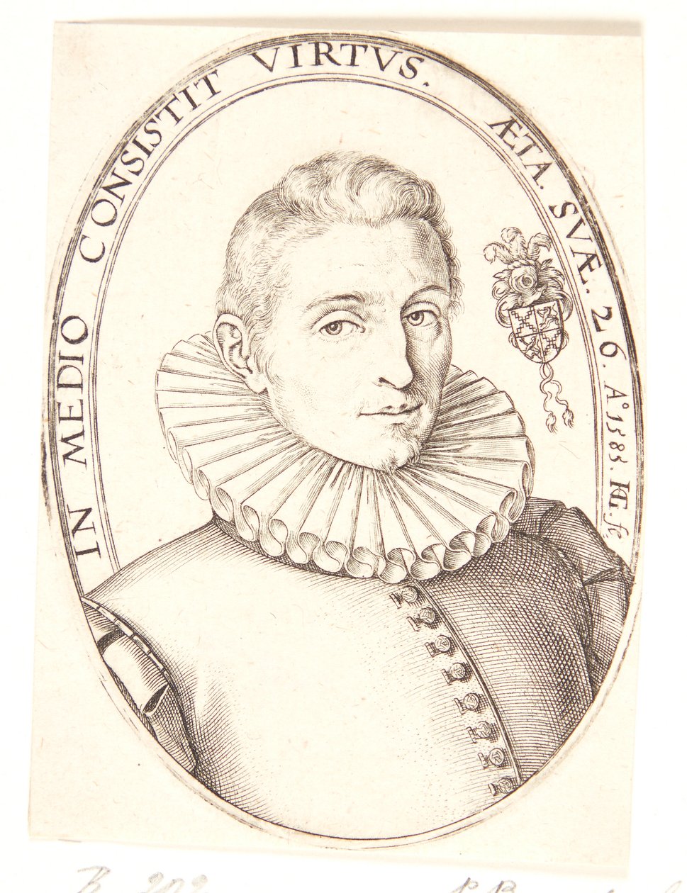 Portrét mladého muže obráceného doprava od Hendrick Goltzius