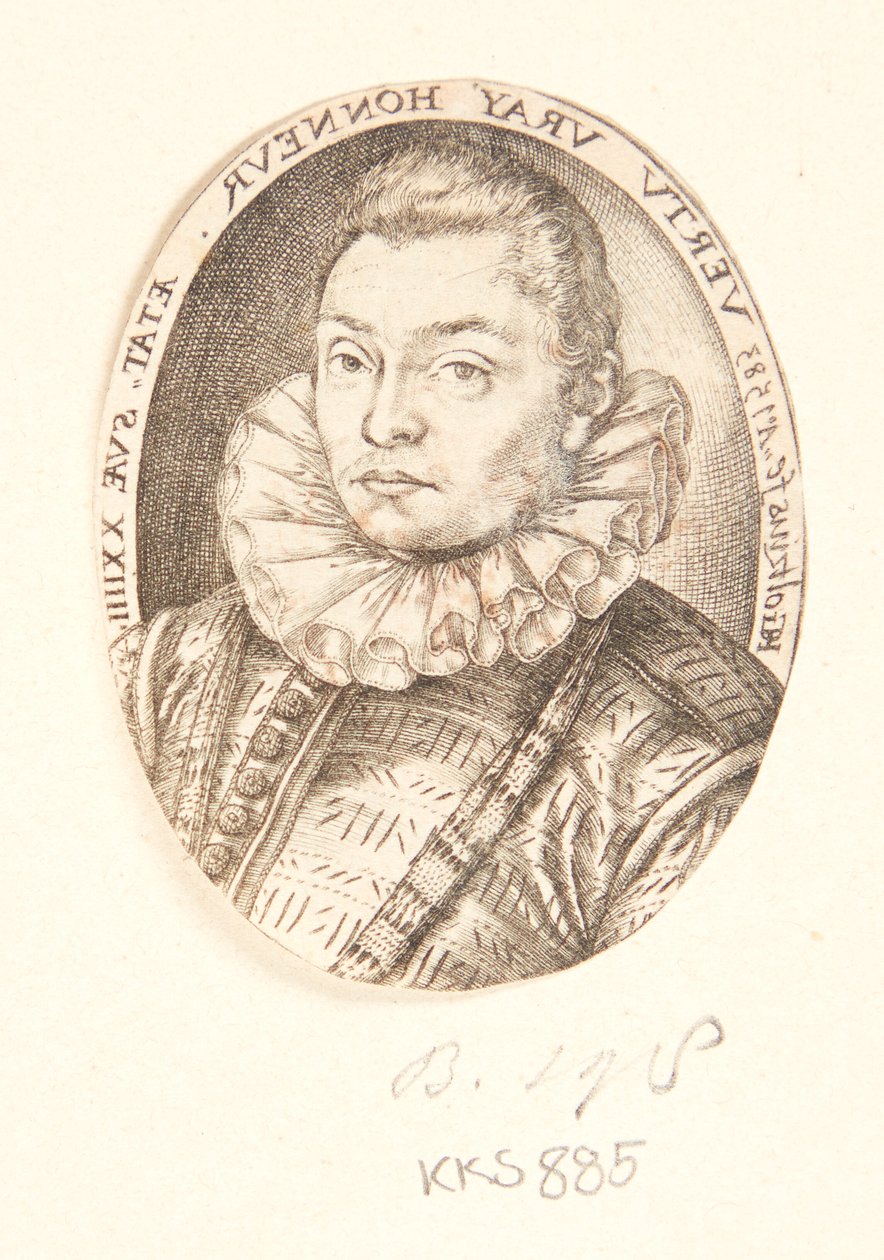 Portrét mladého muže, otočeného doleva od Hendrick Goltzius