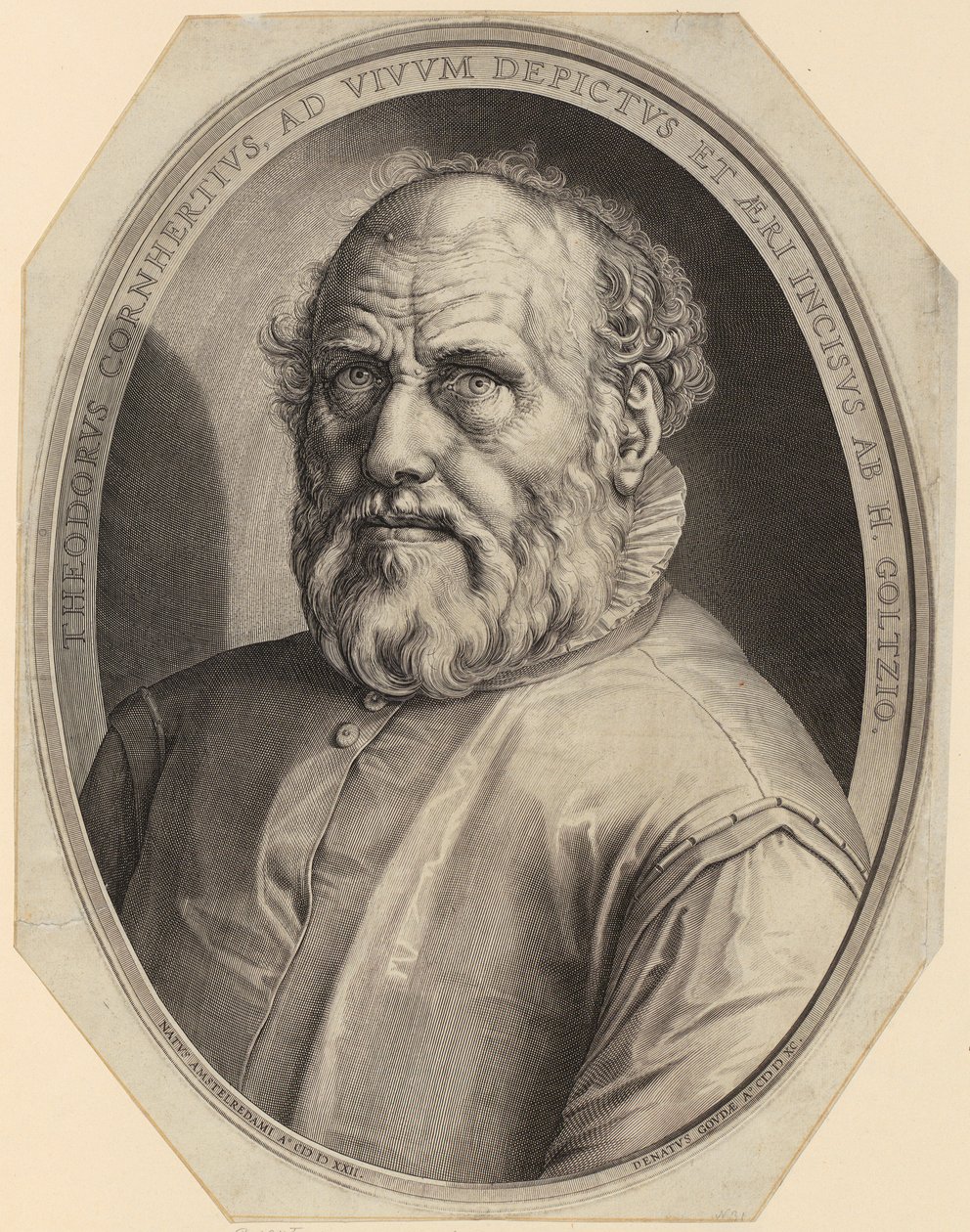Portrét Dircka Volckertsa Coornherta od Hendrick Goltzius