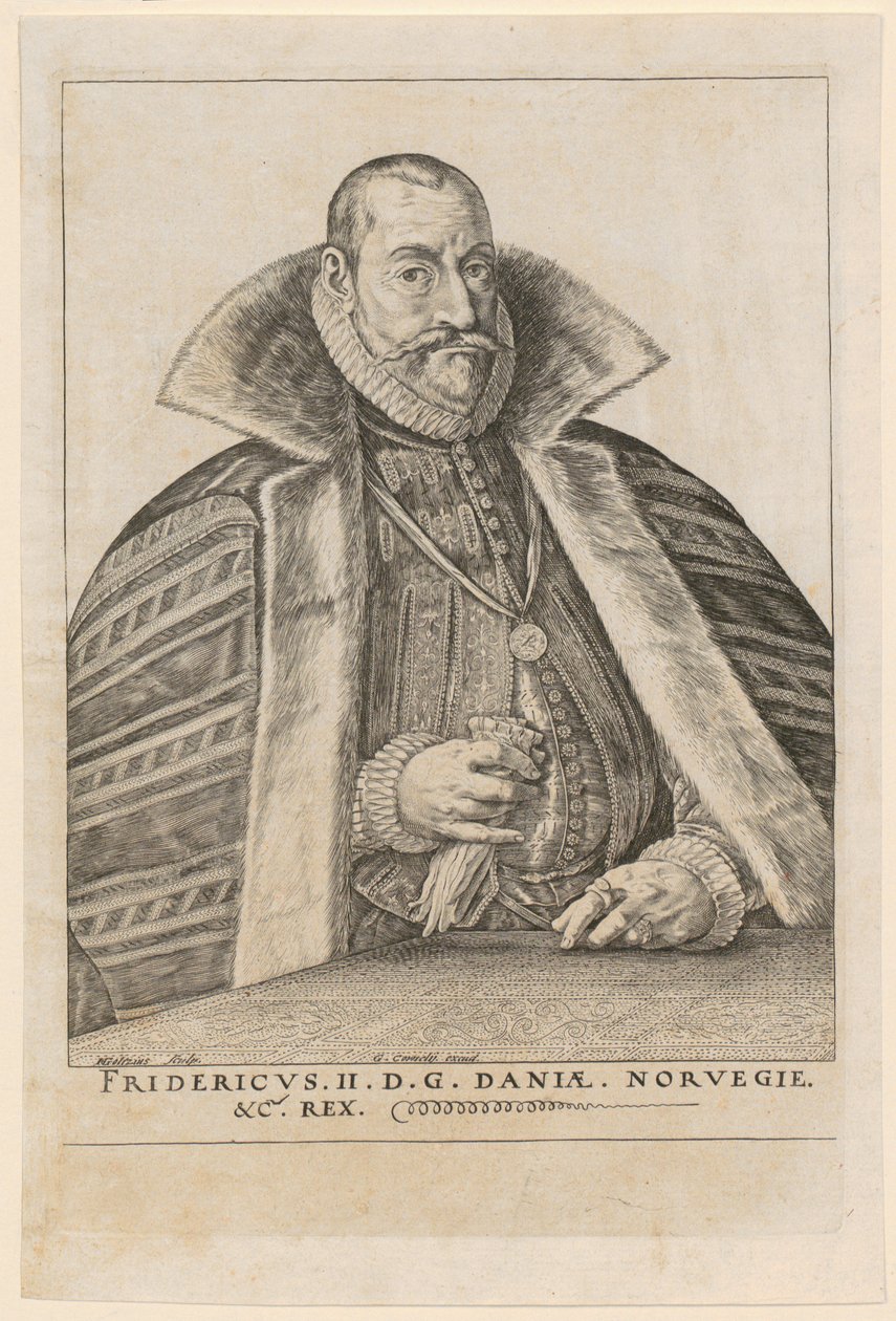 Portrét Fridricha II., krále Dánska a Norska od Hendrick Goltzius