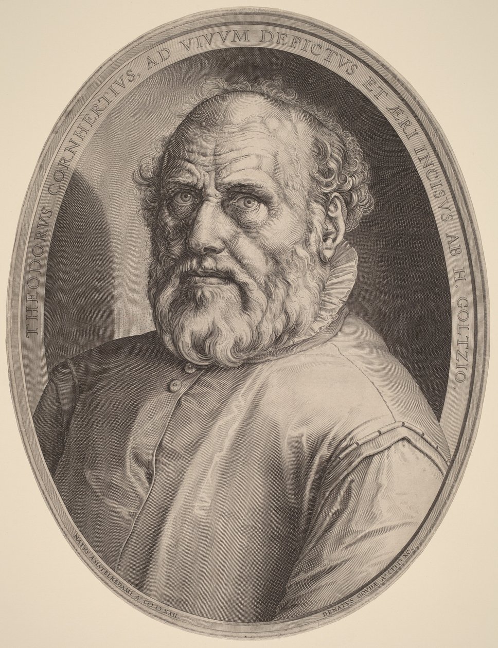 Portrét Dircka Volckertce Coornherta od Hendrick Goltzius