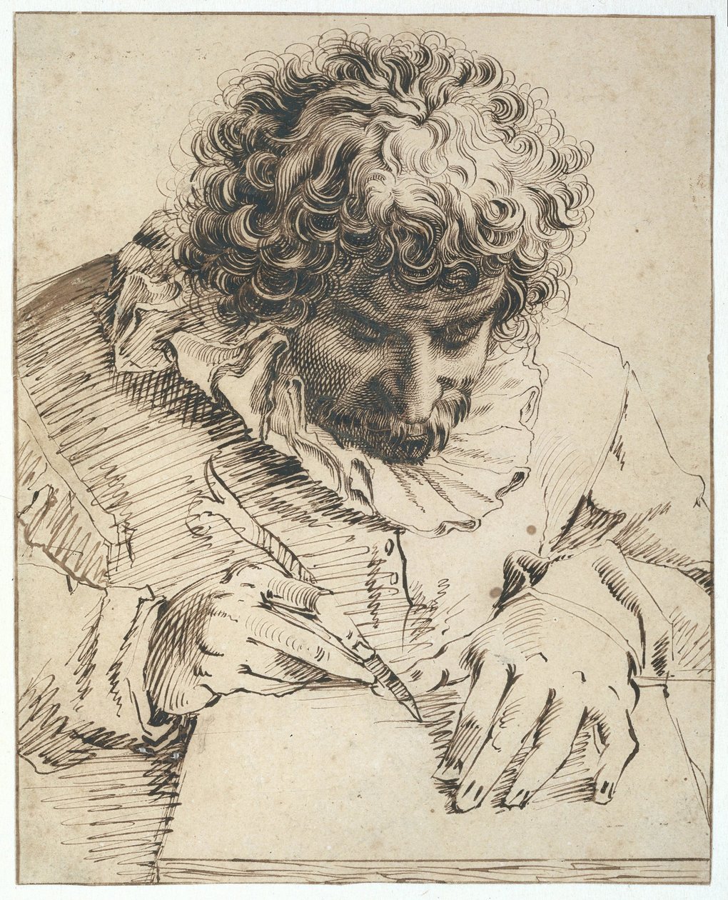 Portrét Gillise van Breena, kresba nebo dřevořezba od Hendrick Goltzius