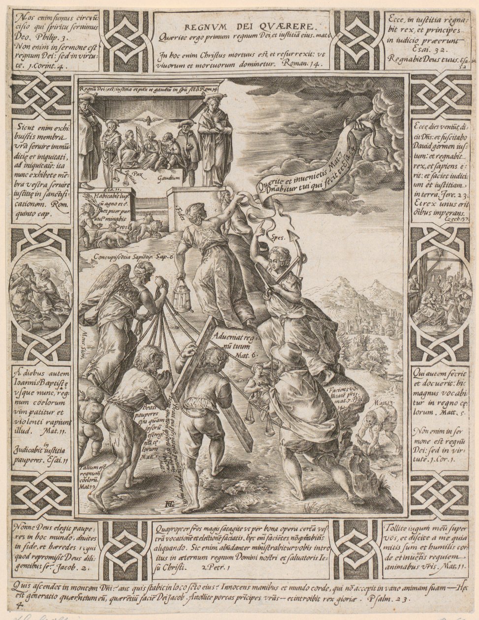 Regnum Dei quaerere, list 4 ze série „Alegorie křesťanské víry“ od Hendrick Goltzius