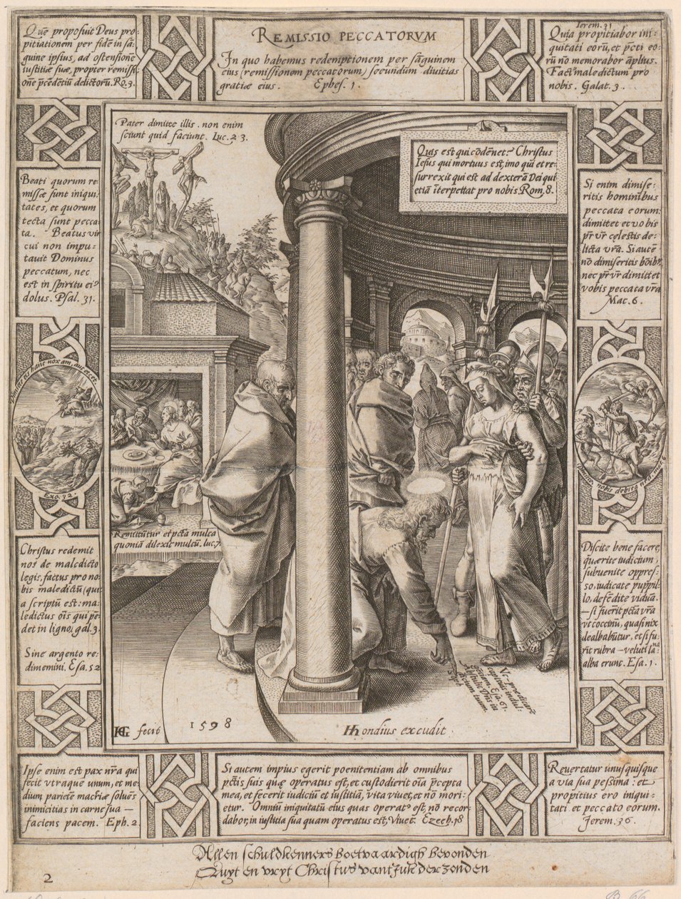 Remissio Peccatorum, list č. 2 ze série „Alegorie křesťanské víry“ od Hendrick Goltzius