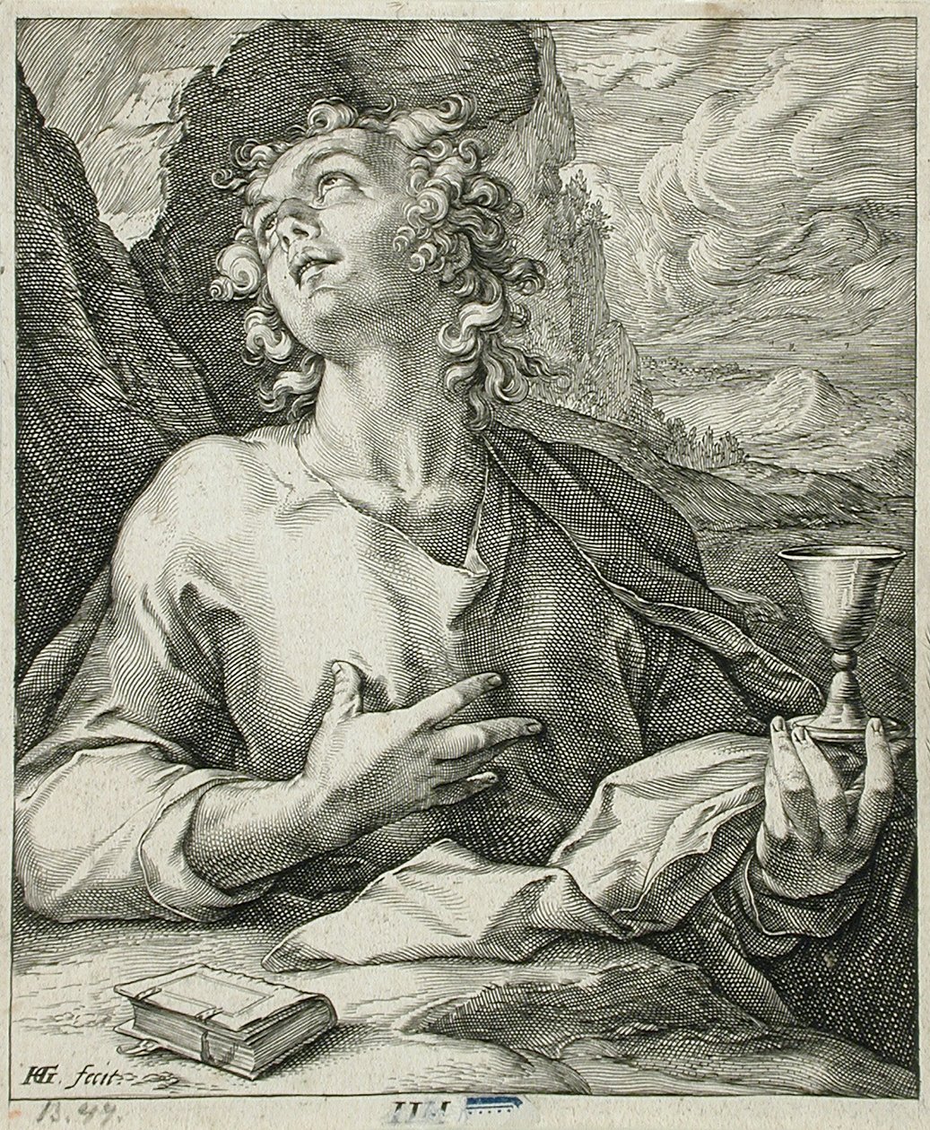 Svatý Jan Evangelista od Hendrick Goltzius