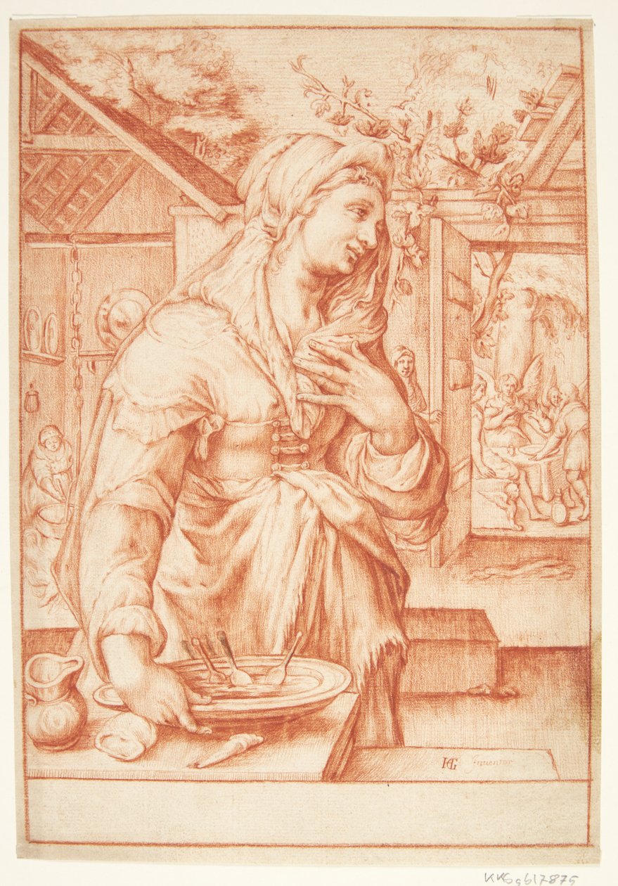 Sarah v kuchyni od Hendrick Goltzius