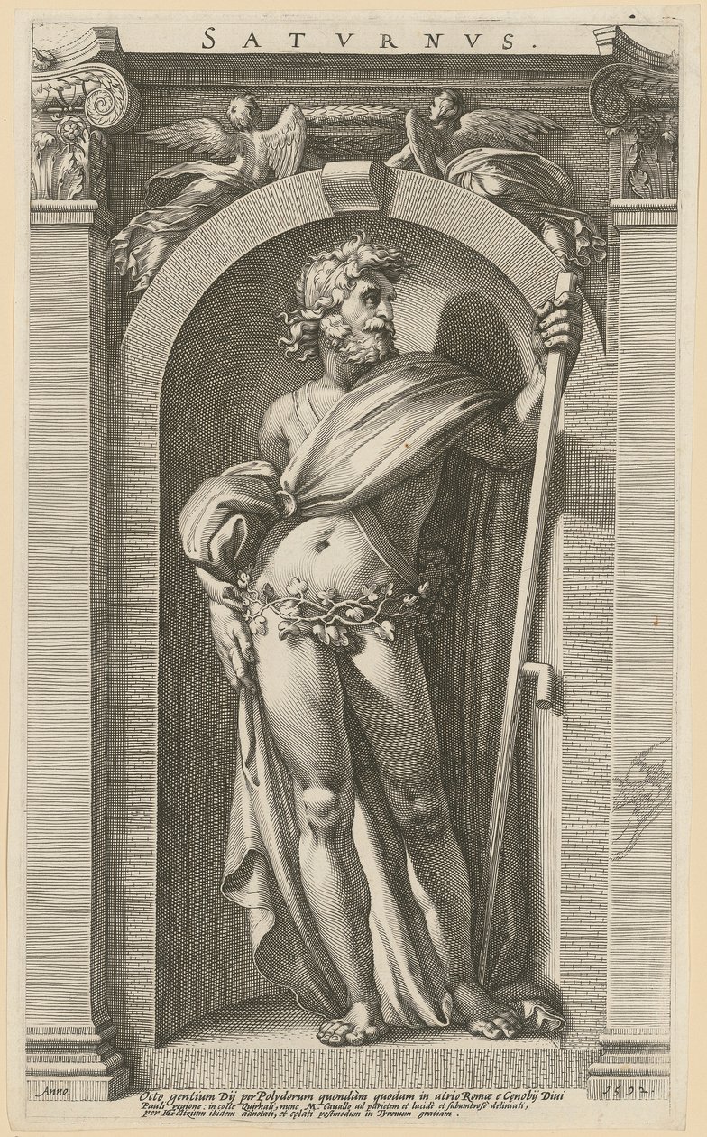 Saturn, list 1 ze série „Osm antických božstev“ od Hendrick Goltzius