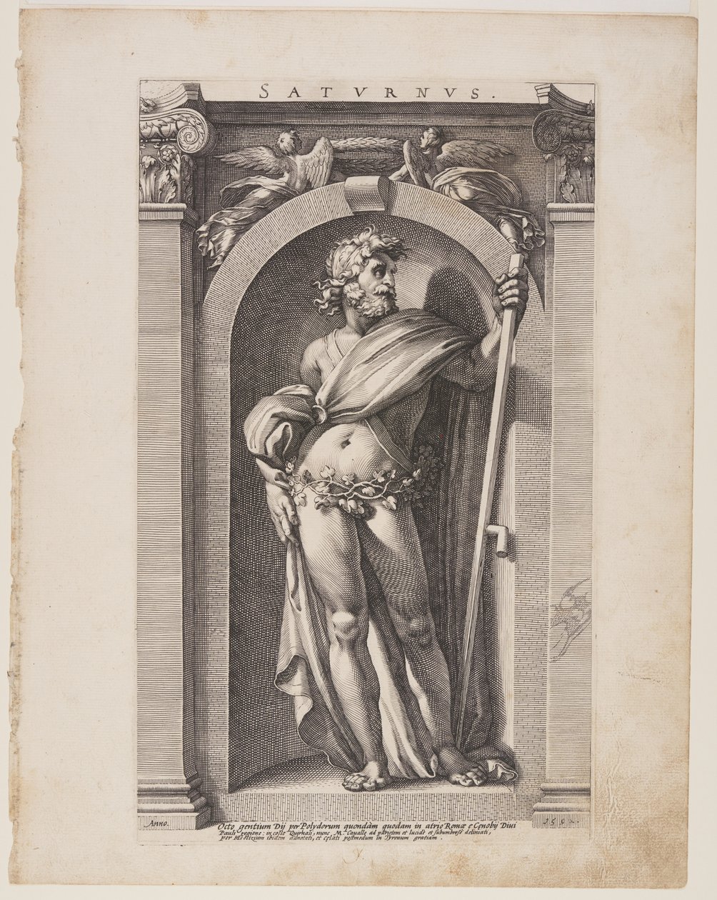 Saturnus (Saturn), z knihy Osm pohanských bohů od Hendrick Goltzius