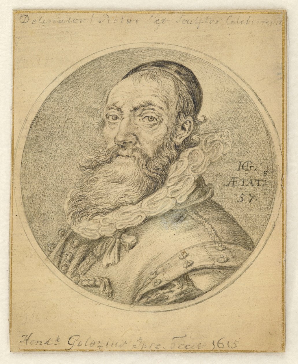 Autoportrét. Kruh v obdélníku od Hendrick Goltzius