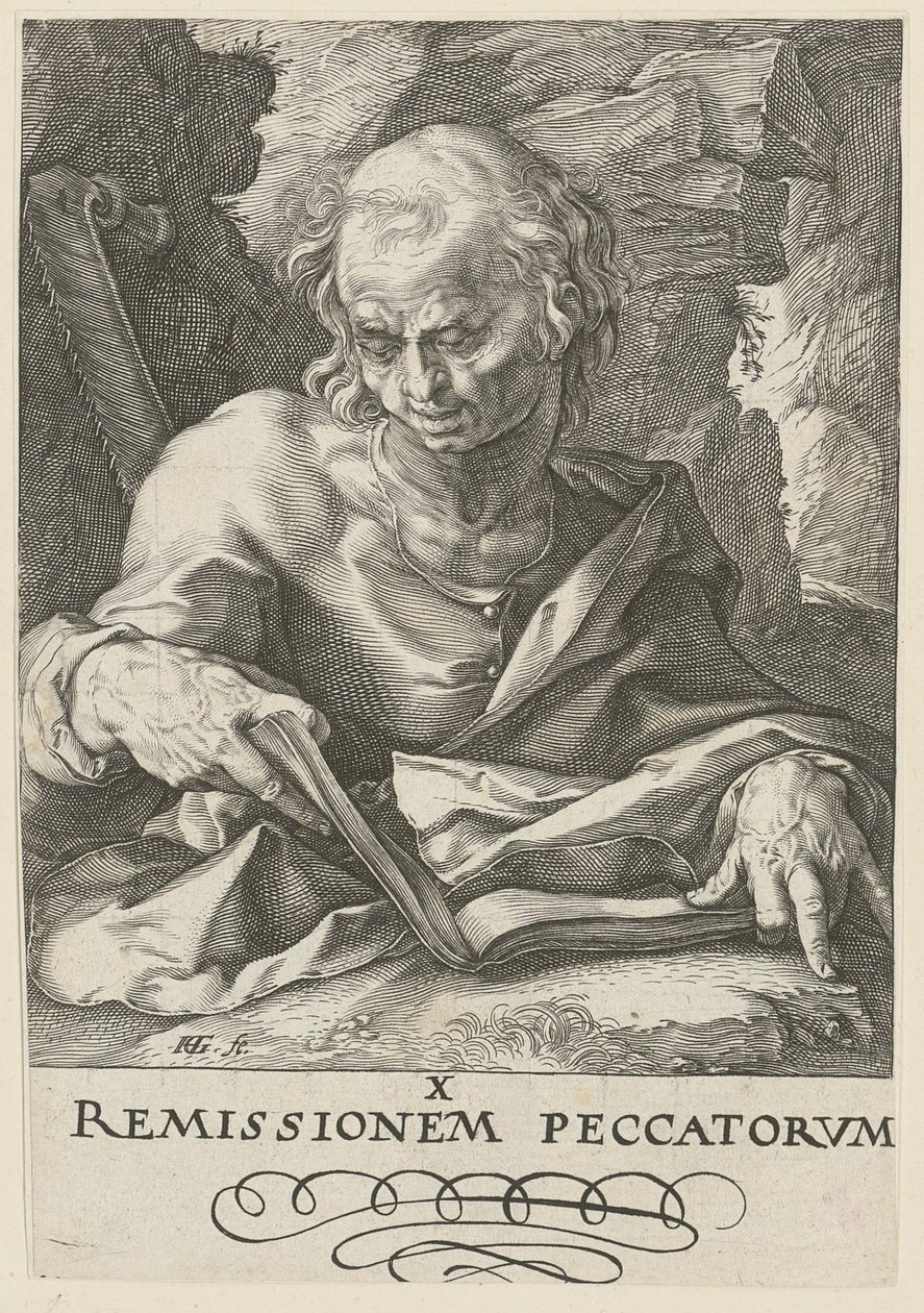 Simon, list 11 ze série „Kristus, dvanáct apoštolů a Pavel“ od Hendrick Goltzius