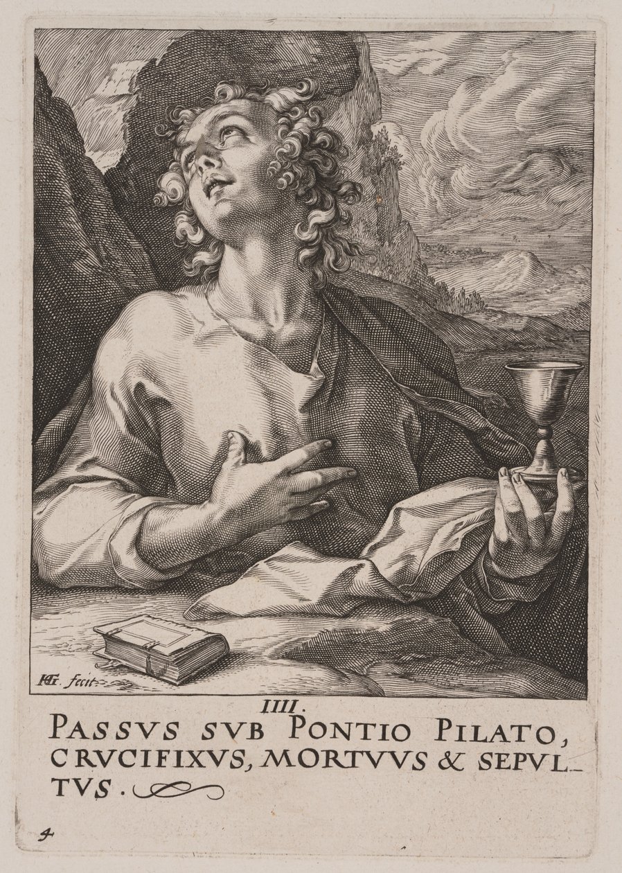 Svatý Jan, od Krista, apoštolů a svatého Pavla s vyznáním víry od Hendrick Goltzius