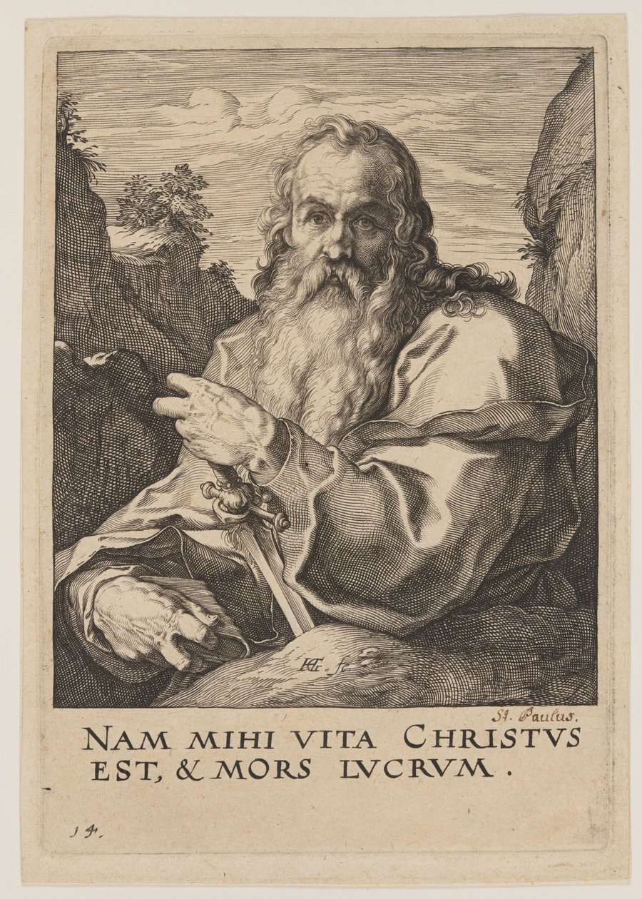 Svatý Pavel, od Krista, apoštolů a svatého Pavla s vyznáním víry od Hendrick Goltzius