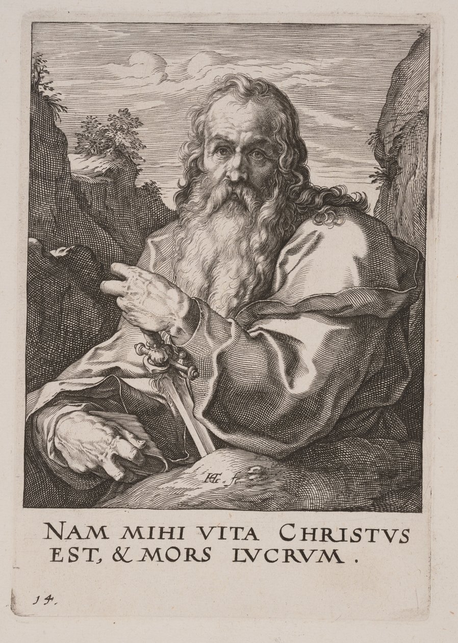 Svatý Pavel, od Krista, apoštolů a svatého Pavla s vyznáním víry od Hendrick Goltzius