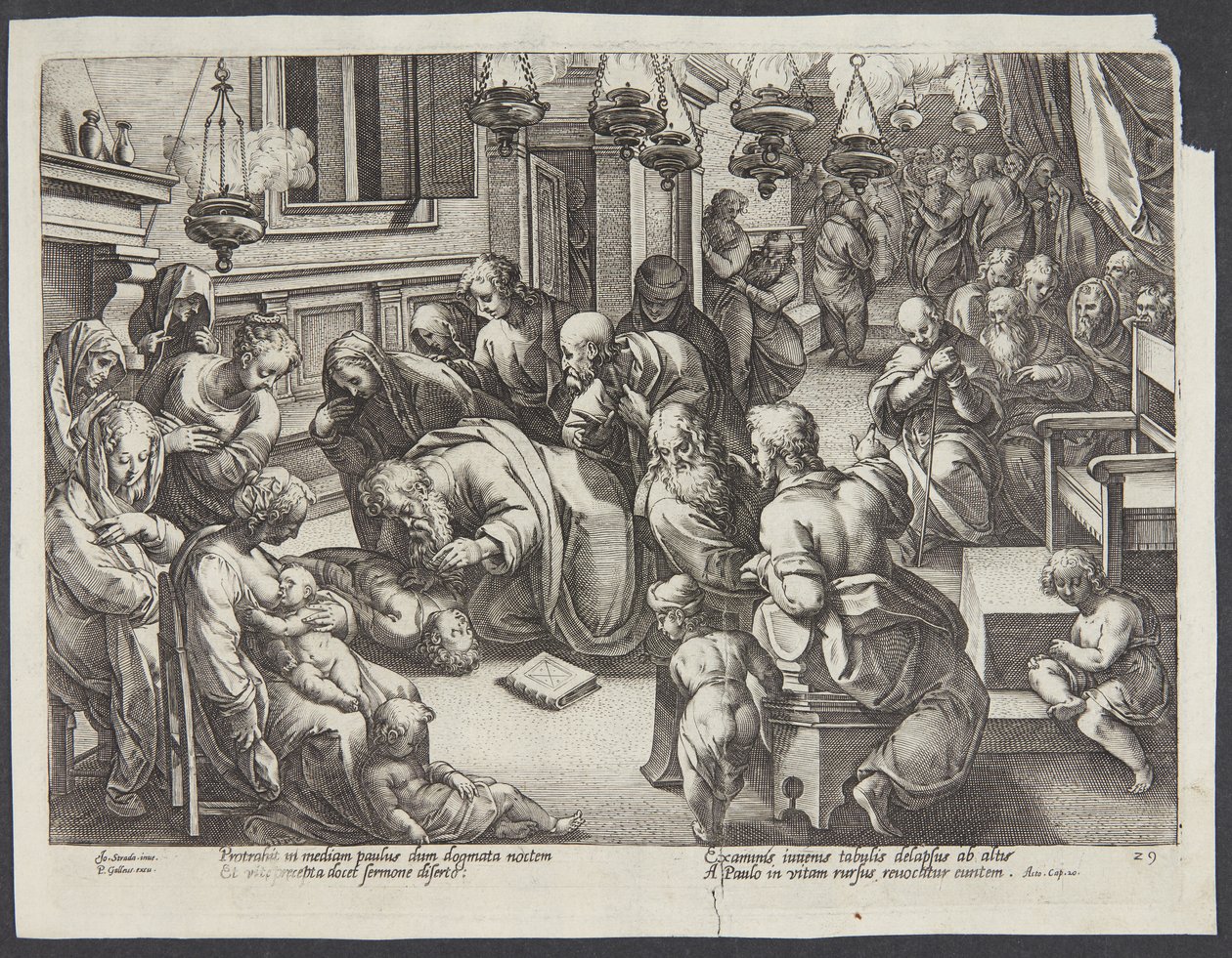 Svatý Pavel vychoval Eutycha od Hendrick Goltzius
