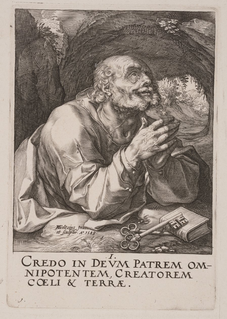 Svatý Petr, od Krista, apoštolů a svatého Pavla s vyznáním víry od Hendrick Goltzius